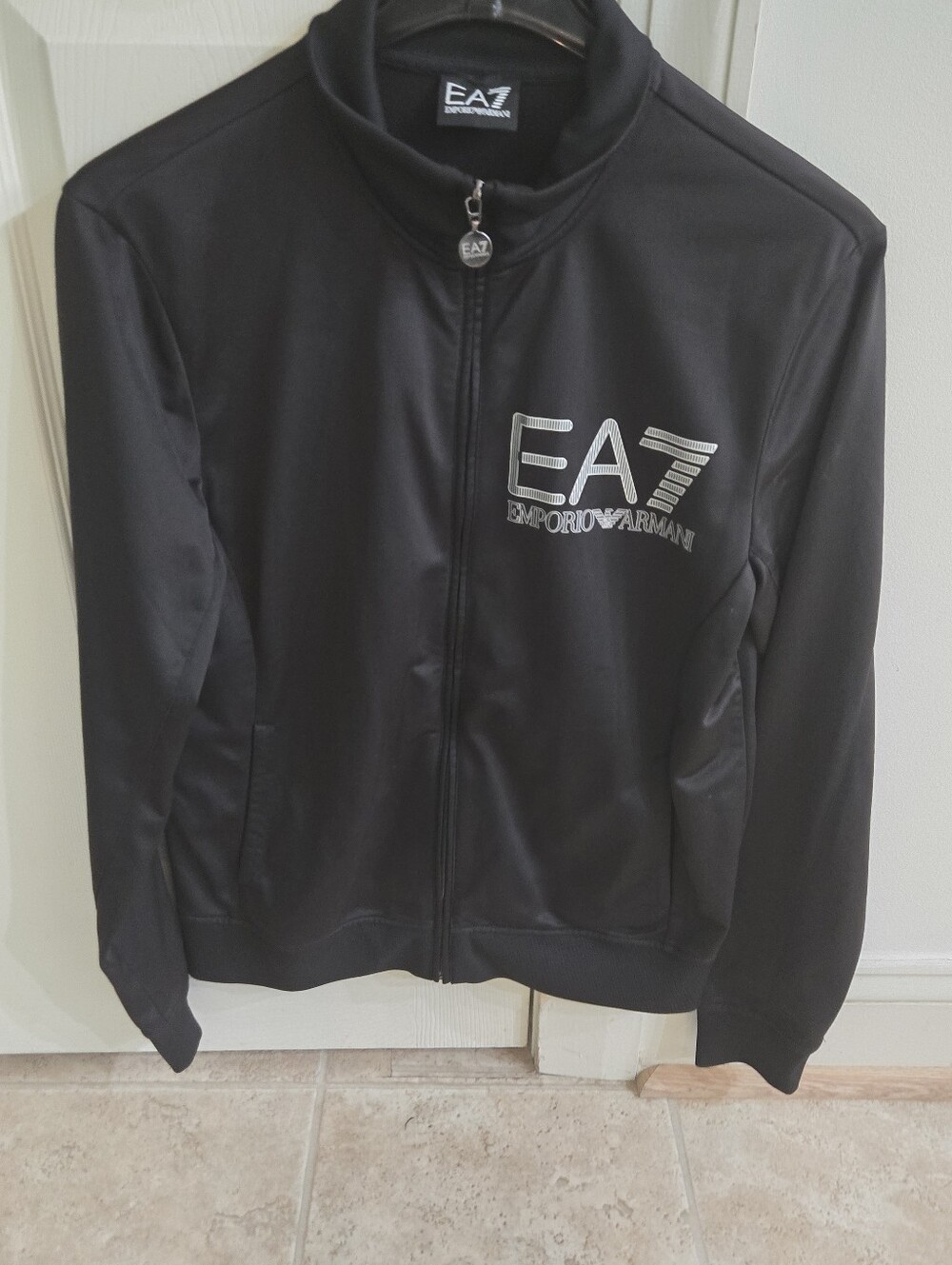 Emporio Armani EA7 Black Zip-Up Bomber Jacket